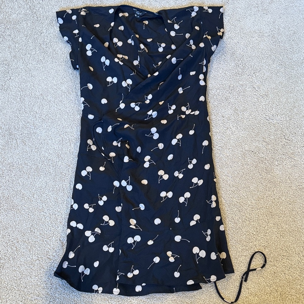 Rails Black Dress with White Floral Design